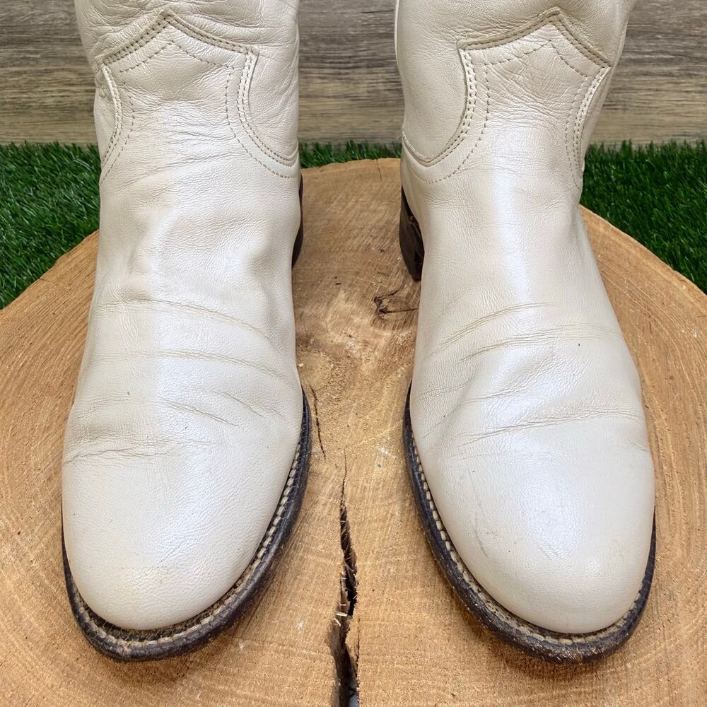 Justin Women - Size 6M - Vintage Ivory Roper Cowboy Boots L3713 - Picture 2 of 12